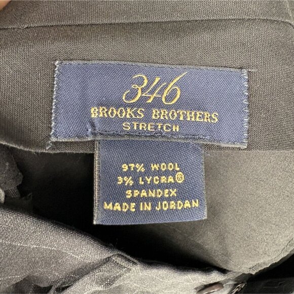 Brooks Brothers 346 Men's Pinstripe Dress Pants W38 L31 Gray Stretch Wool Blend - Picture 4 of 8